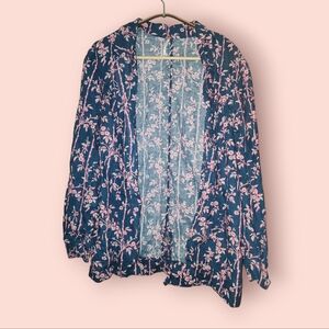 Free People Poolside Oversized Linen Blend Blazer Jacket Pacific Ocean Blue S